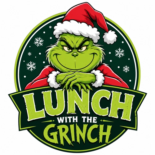 The Grinch character greeting children